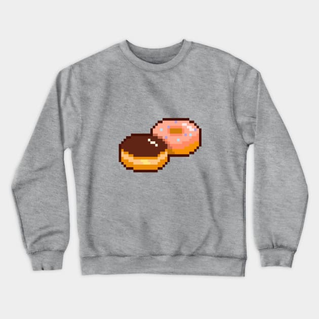 Boston cream and strawberry dipped donut pixel art Crewneck Sweatshirt by toffany's